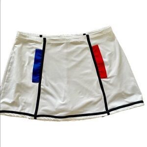 Pure Lime Tennis Skort - M white /color block , polyester spandex